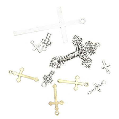 Krzyż Krzyżyk Metalowy do różańca mix 10x~70mm