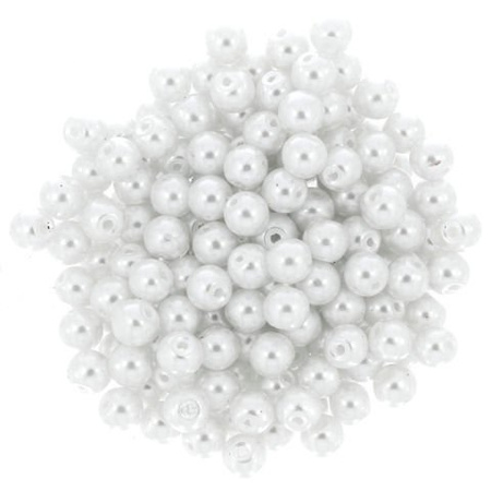 Perła Szklana 6mm biały