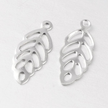 Zawieszka Stal Chirurgiczna Liść 13x5mm