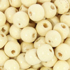 Koraliki Drewniane Naturalne Malowane Kula kremowy 8mm