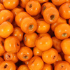 Koraliki Drewniane Naturalne Malowane Kula pomarańczowy 8mm